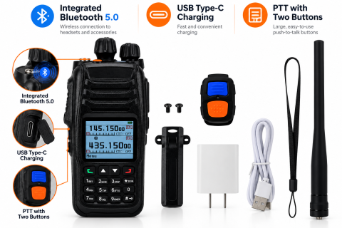hang gliding paragliding dual ptt bluetooth radio walkie talkie